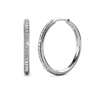 New Cate & Chloe Bianca 18k White Gold Plated Silver Hoop Earrings with Simulate